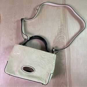 Italian Leather Luxurious Cromia handbag medium size winter white